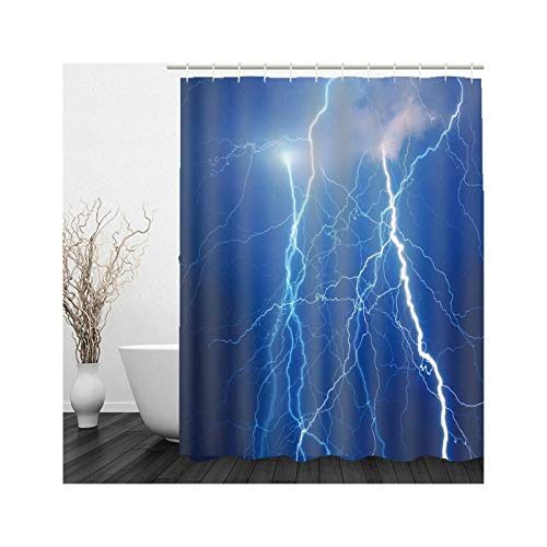 KnSam Duschvorhang, Blitz Vorhang Aufhänger Polyester Duschvorhang Aufhänger Badezimmer Vorhang Fenster Duschvorhänge 71X79Inch von KnSam