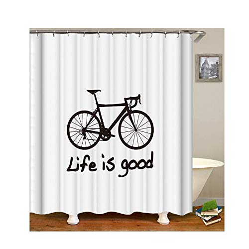 KnSam Duschvorhang Anti-Schimmel Wasserdicht Vorhänge an Badewanne Bad Vorhang für Badezimmer Fahrrad Life is Good 100% PEVA inkl. 12 Duschvorhangringen 180 x 180 cm KnSam Duschvorhang Anti-Schimmel Wasserdicht Vorhänge an Badewanne Bad Vorhang für Badezimmer Fahrrad Life is Good 100% PEVA inkl. 12 Duschvorhangringen 180 x 180 cm von KnSam