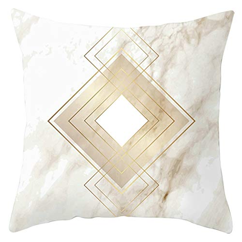 KnSam Kissenbezug, Bettkissenbezug Quadratisches Marmormuster Polyester Dekorativ Zierkissenhülle Für Das Schlafzimmer Wohnzimmersofa Hellgraues Gold 40X40cm KnSam Kissenbezug, Bettkissenbezug Quadratisches Marmormuster Polyester Dekorativ Zierkissenhülle Für Das Schlafzimmer Wohnzimmersofa Hellgraues Gold 40X40cm von KnSam