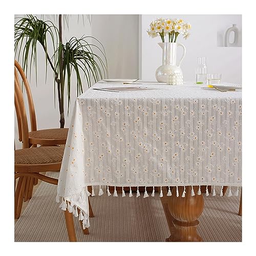 KnSam Tischtücher, Gänseblümchen mit Quaste Tischwäsche Polyester Tischdecke Abwaschbar für Draußen Tischschutz für Wohnzimmer, Esszimmer, Balkon, Garten, 140x300CM, Stil 3 KnSam Tischtücher, Gänseblümchen mit Quaste Tischwäsche Polyester Tischdecke Abwaschbar für Draußen Tischschutz für Wohnzimmer, Esszimmer, Balkon, Garten, 140x300CM, Stil 3 von KnSam
