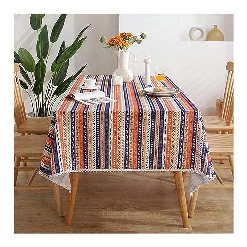 KnSam Tischwäsche, Streifen Tischdecke Polyester Tischtücher Outdoor Fleckschutz Schmutzabweisend für Drinnen Draussen Garten Esszimmer Party und Festen, 140x180CM, Stil 4 von KnSam