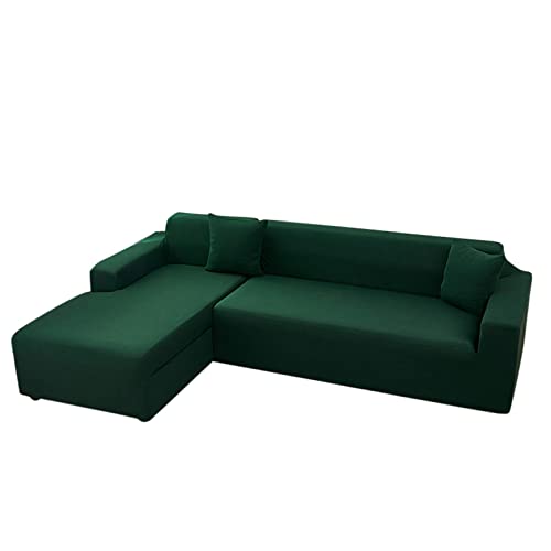 Sofabezug, Couchbezug Einfarbig Dunkelgrün Polyester Sofahusse Rutschfest Elastisch, Mit Fixierten Schaumstoffstreifen, Passend Für L Form Sofa Sofabezüge Einfarbig Dunkelgrün 2 Seater-145-185cm Sofabezug, Couchbezug Einfarbig Dunkelgrün Polyester Sofahusse Rutschfest Elastisch, Mit Fixierten Schaumstoffstreifen, Passend Für L Form Sofa Sofabezüge Einfarbig Dunkelgrün 2 Seater-145-185cm von KnSam