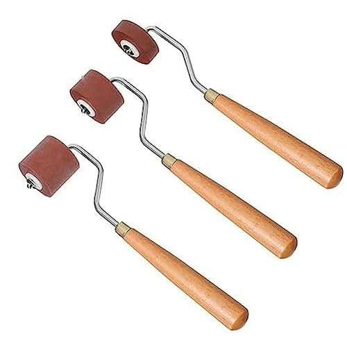 Knadgbft Brayer Drucktechnik Brayer Gummibrayer Walzenpinsel Tintenauftragung Kunsthandwerk Ölgemälde Werkzeug für Drucktechnik (3 Stück) von Knadgbft