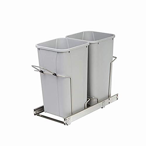 Knape & Vogt 11 in. x 22 in. x 18.75 in. 27 Qt. In-Cabinet Double Soft-Close Bottom-Mount Pull-Out Trash Can-Platinum, Steel Slides Plastic Waste Containers Knape & Vogt 11 in. x 22 in. x 18.75 in. 27 Qt. In-Cabinet Double Soft-Close Bottom-Mount Pull-Out Trash Can-Platinum, Steel Slides Plastic Waste Containers von Knape & Vogt
