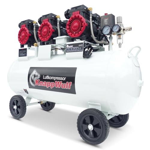 KnappWulf Flüster Kompressor Luftdruckkompressor KW4100 mit 100L Kessel 3 Motoren a 1100W 10bar 660L/min von KnappWulf