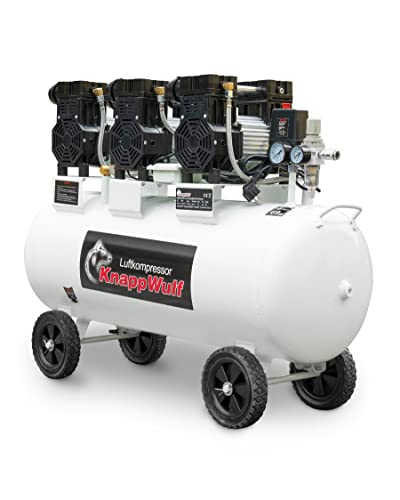 KnappWulf Flüster Kompressor NEUE GENERATION Luftdruckkompressor KW2200 mit 100L Kessel 3 Motoren a 1100W von KnappWulf