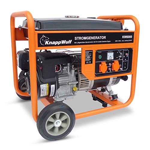 KnappWulf Stromerzeuger KW6000 1-Phasen Benzin Generator Notstromaggregat Stromgenerator Orange von KnappWulf