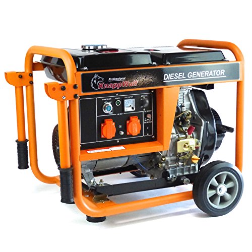 Stromerzeuger KW5500 1-Phasig 5000Watt Diesel Generator Notstromaggregat Orange von KnappWulf