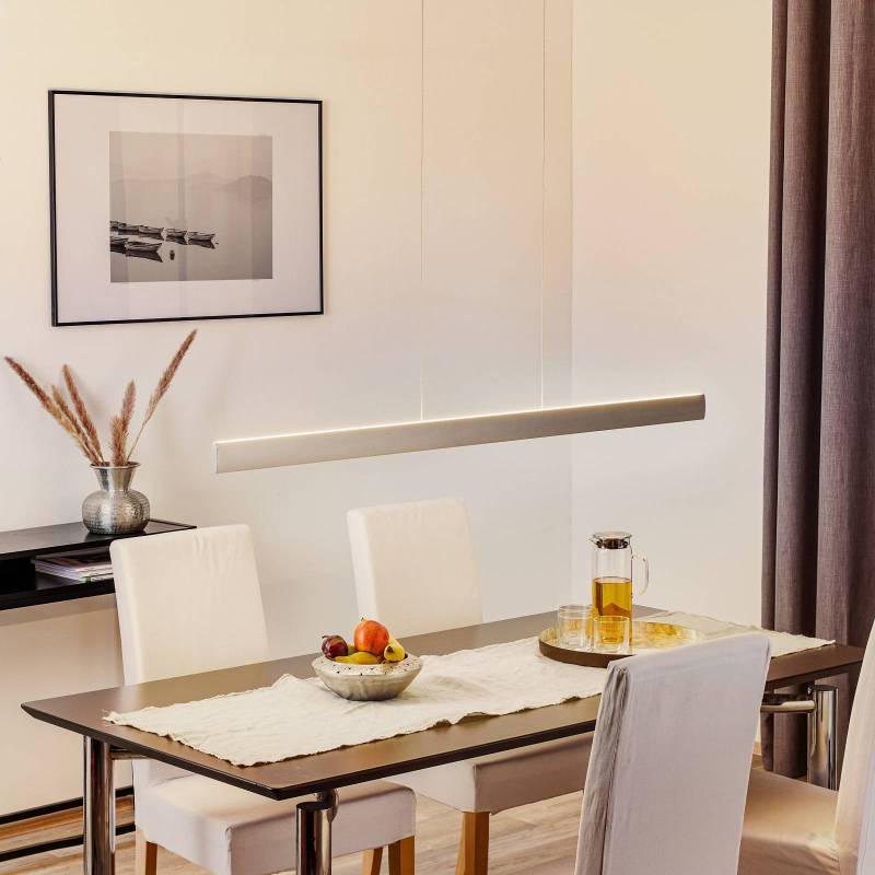 LED-Hängeleuchte Runa, nickel, Länge 132 cm von Knapstein