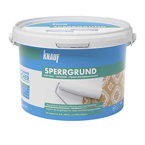 Knauf 89139 Sperrgrund, Spezialgrundierung, hochwirksame Fleckensperre gegen Verfärbungen aus dem Untergrund, gebrauchsfertig, Weiß, 5 kg von Knauf