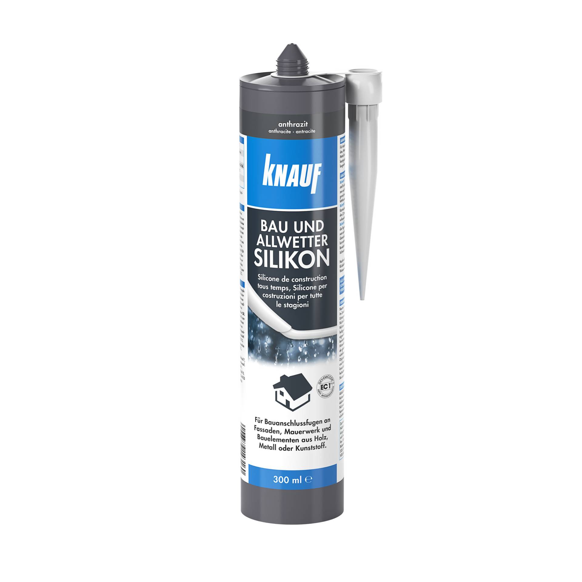 Knauf Bau- und Allwetter Silikon anthrazit 300 ml Knauf Bau- und Allwetter Silikon anthrazit 300 ml von Knauf