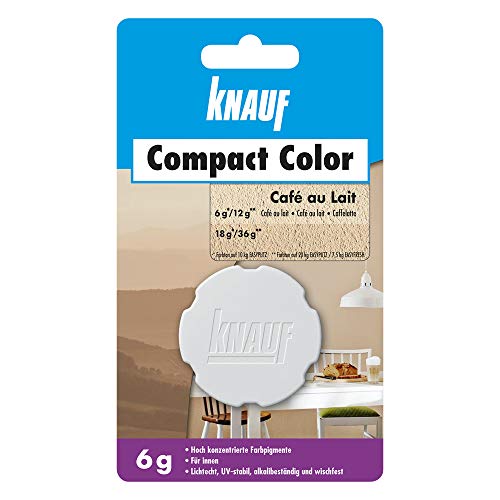Knauf Compact Colors Farb-Pigmente – Pigment-Pulver zum Einfärben von Putz, nicht staubend, hoch konzentriert und wischfest, Café au lait, 6-g von Knauf