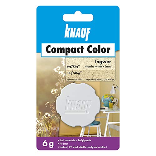 Knauf Compact Colors Farb-Pigmente – Pigment-Pulver zum Einfärben von Putz, nicht staubend, hoch konzentriert und wischfest, Ingwer, 6-g von Knauf