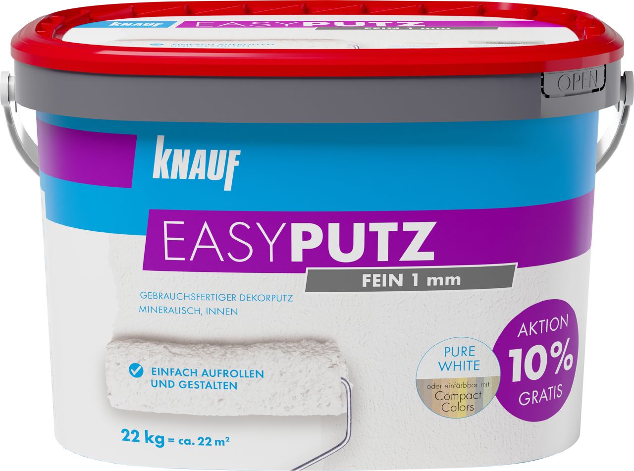 Knauf EasyPutz Streichputz 22 kg 1 mm fein schneeweiß von Knauf