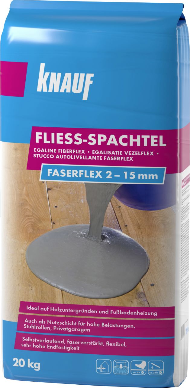 Knauf Fließspachtel Faserflex 20 kg, für Innen und Außen von Knauf