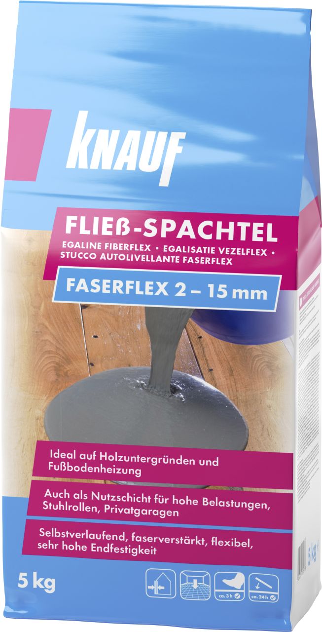 Knauf Fließspachtel Faserflex grau, 5 kg, für Innen und Außen von Knauf