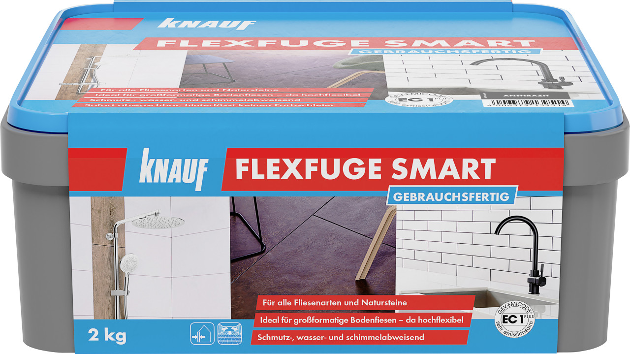 Knauf Fugenmörtel Flexfuge Smart 2 - 20 mm anthrazit 2 kg von Knauf