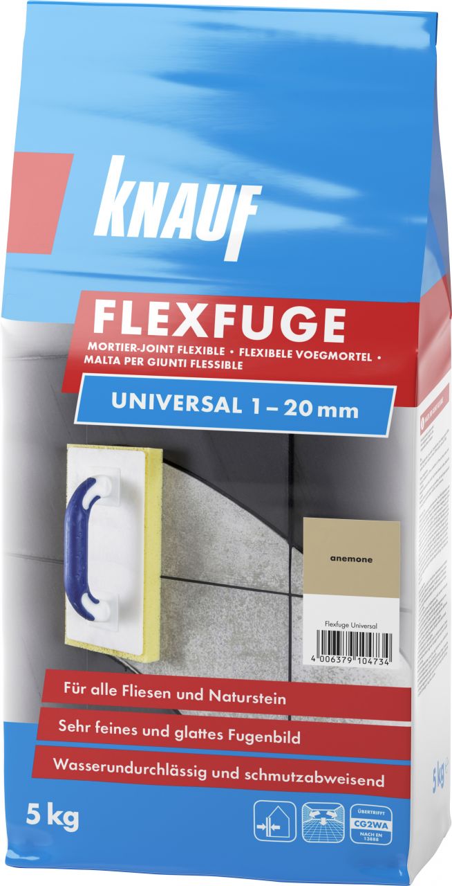 Knauf Fugenmörtel Flexfuge Universal 1 - 20 mm anemone 5 kg von Knauf