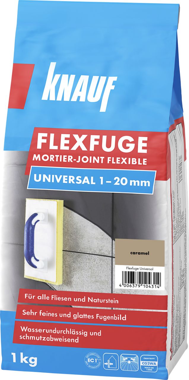 Knauf Fugenmörtel Flexfuge Universal 1 - 20 mm caramel 1 kg von Knauf