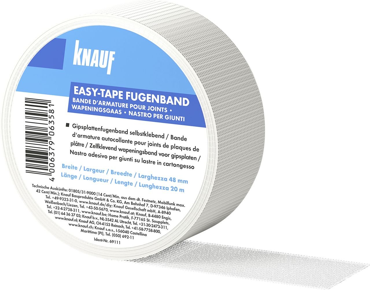Knauf Gipsfaser-Fugenband easy-tape 20 m x 48 mm Knauf Gipsfaser-Fugenband easy-tape 20 m x 48 mm von Knauf