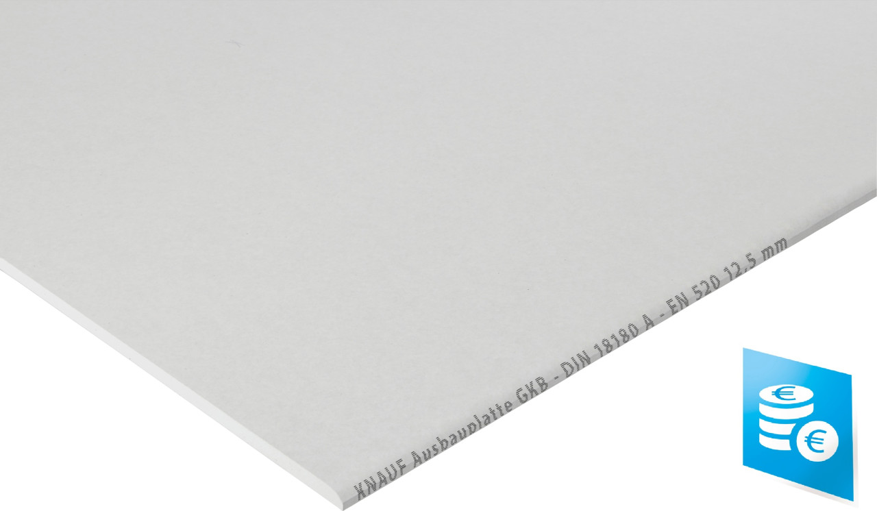 Knauf Gipskarton-Ausbauplatte GKB 260 x 60 cm 12,5 mm von Knauf