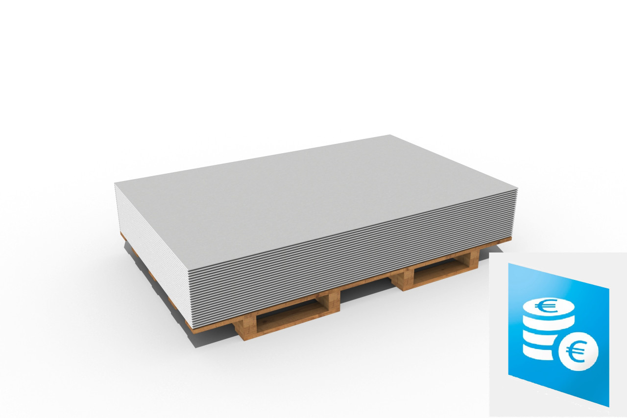 Knauf Gipskarton-Bauplatte GKB 200 x 125 cm 12,5 mm 24 St. Palettenabnahme Knauf Gipskarton-Bauplatte GKB 200 x 125 cm 12,5 mm 24 St. Palettenabnahme von Knauf