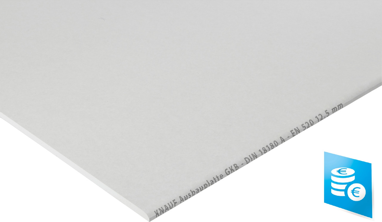 Knauf Gipskarton-Bauplatte GKB 200 x 125 cm 12,5 mm von Knauf