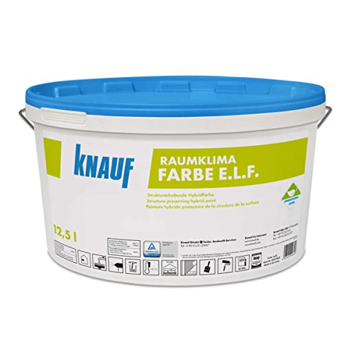 Knauf Raumklima Farbe E.L.F. weiß 12,5 Liter | strukturhaltende Hybridfarbe von Knauf