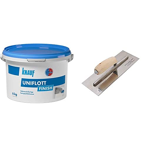 Knauf Uniflott Finish 6 kg mit Knauf Traufel mit gebogenem Blatt - Set aus 2 Artikeln von Knauf