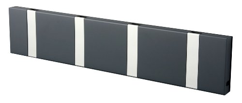 LoCa Garderobe Knax 4 anthrazit (Haken klappbar Alu) Garderoben-Leiste Kleiderhaken Flur modern Garderobenpaneel von Knax LoCa