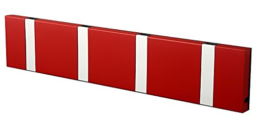 LoCa Garderobe Knax 4 imperial rot (Haken klappbar Alu) Garderoben-Leiste Kleiderhaken Flur modern Garderobenpaneel von Knax LoCa