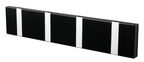 LoCa Garderobe Knax 4 schwarz (Haken klappbar Alu) Garderoben-Leiste Kleiderhaken Flur modern Garderobenpaneel von Knax LoCa