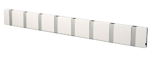 LoCa Garderobe Knax 8 weiß (Haken klappbar Alu) Garderoben-Leiste Kleiderhaken Flur modern Garderobenpaneel von Knax LoCa