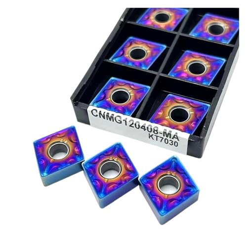 Externes Drehwerkzeug aus Hartlegierung 10 STÜCKE Blau CNMG120404 CNMG120408 KT7030 Hartmetallfräser Drehmaschine Werkzeuge Metallteile(CNMG120408-MA KT7030) von Knbxcwd