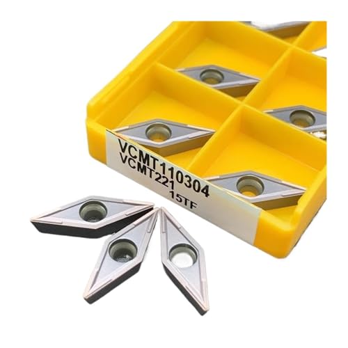 Externes Drehwerkzeug aus Hartlegierung 10 STÜCKE Hartmetall VCMT110304 VCMT160404 15TF/6020 Zylindrischen Metall Fräser Drehmaschine Drehwerkzeug(VCMT110304 15TF) von Knbxcwd