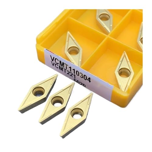 Externes Drehwerkzeug aus Hartlegierung 10 STÜCKE Hartmetall VCMT110304 VCMT160404 15TF/6020 Zylindrischen Metall Fräser Drehmaschine Drehwerkzeug(VCMT110304 6020) von Knbxcwd