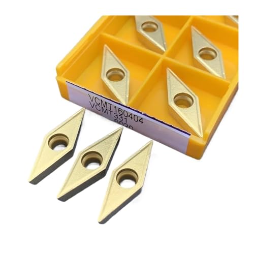 Externes Drehwerkzeug aus Hartlegierung 10 STÜCKE Hartmetall VCMT110304 VCMT160404 15TF/6020 Zylindrischen Metall Fräser Drehmaschine Drehwerkzeug(VCMT160404 6020) von Knbxcwd