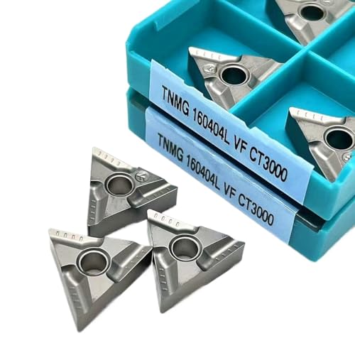 Externes Drehwerkzeug aus Hartlegierung 10 STÜCKE TNMG160408 TNMG160404R CT3000 Harte Legierung Klinge Ende Fräser Drehmaschine Metall Werkzeug(TNMG160404L VF CT3000) von Knbxcwd
