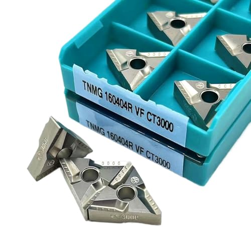 Externes Drehwerkzeug aus Hartlegierung 10 STÜCKE TNMG160408 TNMG160404R CT3000 Harte Legierung Klinge Ende Fräser Drehmaschine Metall Werkzeug(TNMG160404R VF CT3000) von Knbxcwd