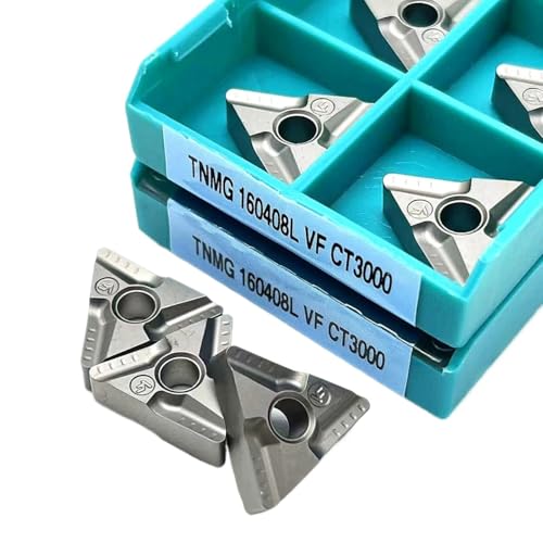 Externes Drehwerkzeug aus Hartlegierung 10 STÜCKE TNMG160408 TNMG160404R CT3000 Harte Legierung Klinge Ende Fräser Drehmaschine Metall Werkzeug(TNMG160408L VF CT3000) von Knbxcwd