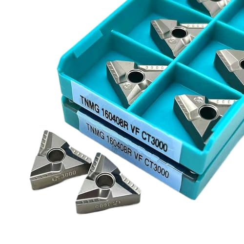 Externes Drehwerkzeug aus Hartlegierung 10 STÜCKE TNMG160408 TNMG160404R CT3000 Harte Legierung Klinge Ende Fräser Drehmaschine Metall Werkzeug(TNMG160408R VF CT3000) von Knbxcwd
