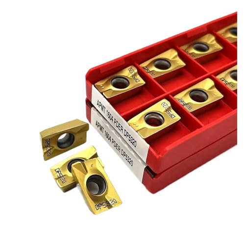Externes Drehwerkzeug aus Hartlegierung 10PCS Harte Legierung Klinge Fräser Externe Drehen Werkzeug Bearbeitbar Edelstahl Material(APMT1604 DP5320) von Knbxcwd