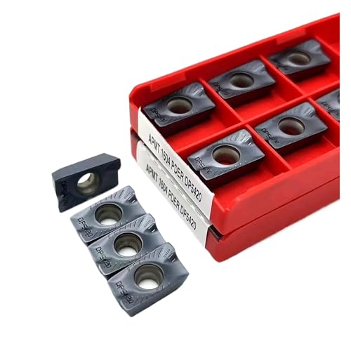 Externes Drehwerkzeug aus Hartlegierung 10PCS Harte Legierung Klinge Fräser Externe Drehen Werkzeug Bearbeitbar Edelstahl Material(APMT1604 DP5420) von Knbxcwd