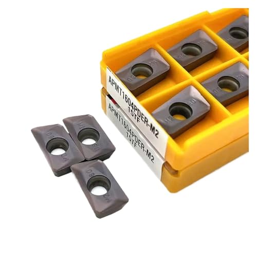 Externes Drehwerkzeug aus Hartlegierung 10PCS Harte Legierung Klinge Fräser Externe Drehen Werkzeug Bearbeitbar Edelstahl Material(APMT1604 M2 15TF) von Knbxcwd