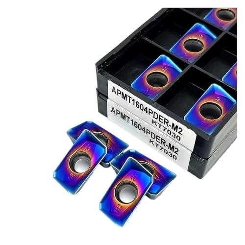 Externes Drehwerkzeug aus Hartlegierung 10PCS Harte Legierung Klinge Fräser Externe Drehen Werkzeug Bearbeitbar Edelstahl Material(APMT1604 M2 KT7030) von Knbxcwd