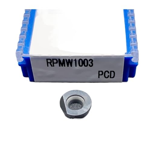 Externes Drehwerkzeug aus Hartlegierung 2 STÜCKE RPMT1204/RPMW1003 PCD CBN Hartlegierung Rundfräser Schneidwerkzeug Klinge for Aluminium und Stahl(RPMW1003 PCD) von Knbxcwd