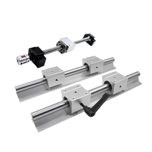 Linearbewegungs-Kugelumlaufspindel-Maschinenteile Lineare Stützschiene, 2 Stück SBR20 + 4 Stück SBR20UU + Kugelumlaufspindel-Kit SFU1605, Ende bearbeitet mit BKBF12(550) von Knbxcwd