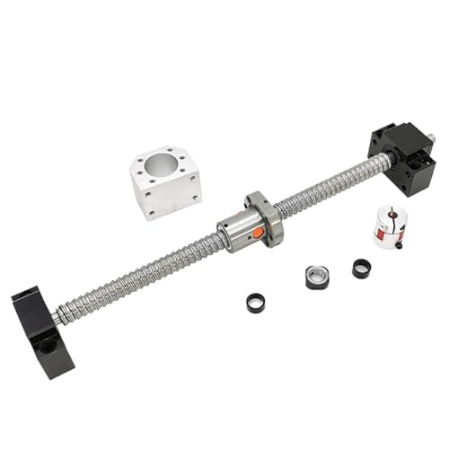 Linearbewegungs-Kugelumlaufspindel-Maschinenteile SFU2505 Kugelumlaufspindel 300 400 500 600 700 800 900 1000mm 1100 1200 1500mm Kugelmutter + Mutterhalterung + BK20 BF20 Block + Koppler(600mm) von Knbxcwd