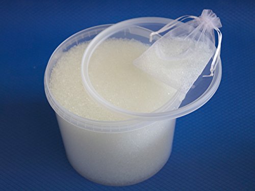 KnePo Kunststofftechnik 1 kg Silica Gel Weiß regenerierbar, Trockenmittel ohne Indikator, Silikagel mit 4 Säckchen von KnePo Kunststofftechnik