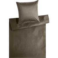 Kneer Bettwäsche "Edel-Satin Uni in 135x200, 155x220 oder 200x200 cm", (3 tlg.), Bettwäsche aus Baumwolle in Satin-Qualität, unifarbene Bettwäsche von Kneer